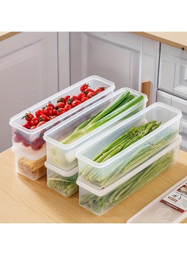 6-Piece Stackable Plastic Containers with Lids - Fridge Safe Vegetable Storage for Onions/Garlic/Eggs - Reusable Kitchen Organizers (Hand Wash Only) - Image 1